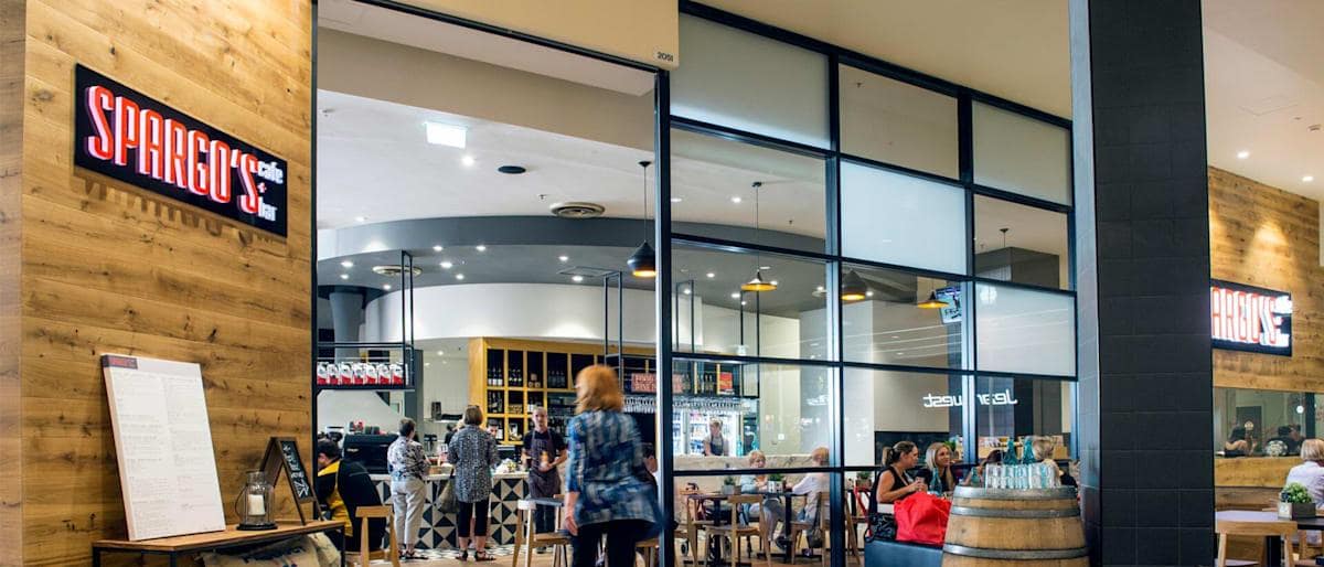 Spargo’s Café + Bar exterior at Westfield Marion, Oaklands Park