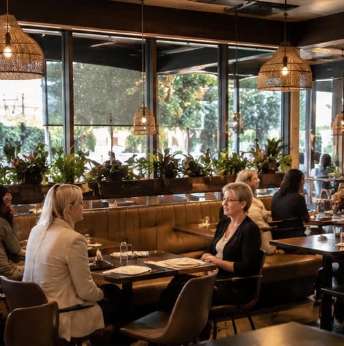 Relaxed indoor dining area at Spargo’s Café + Bar in Marion